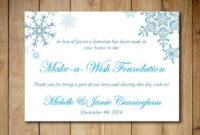 Wedding Favor Donation Card Template Winter Wedding With Donation Cards Template