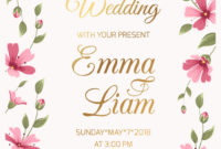 Wedding Invitation Card Template Pink Gypsophila Vector Image Regarding Church Wedding Invitation Card Template
