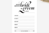 Wedding Mad Libs Card — Leave Your Wishes For The Bride And Throughout Marriage Advice Cards Templates