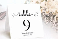 Wedding Name Card Template Fresh Table Numbers Printable Within Table Number Cards Template