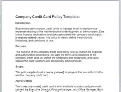 What Is A Company Credit Card Policy? [With Free Template] With Corporate Credit Card Agreement Template