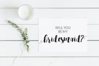 Will You Be My Bridesmaid Modern Minimalist Free Printable Throughout Will You Be My Bridesmaid Card Template