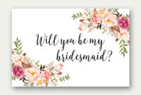 Will You Be My Bridesmaid, Printable Bridesmaid Card In 11+ Will You Be My Bridesmaid Card Template