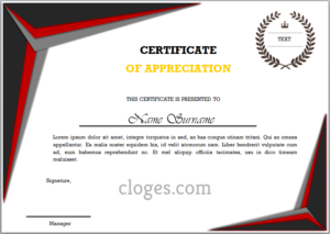 Word Certificate Of Appreciation Template Within Printable Certificate Of Recognition Word Template