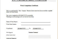 Work Completion Certificate Template For Ms Word Regarding 11+ Certificate Template For Project Completion