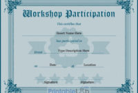 Workshop Participation Certificate Template In Silver Inside Quality Workshop Certificate Template