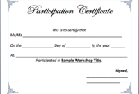 Workshop Participation Certificate Template Word Templates Inside Quality Workshop Certificate Template