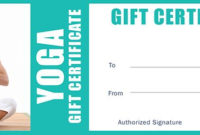 Yoga Gift Certificate Templates | Gift Certificate Templates With Printable Yoga Gift Certificate Template Free