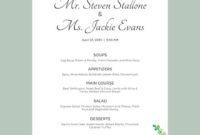 38+ Wedding Menu Examples In Word | Psd | Ai | Eps Vector | Illustrator with New Free Wedding Menu Template For Word
