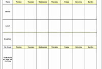 5+ Daily Meal Planner Template - Sampletemplatess - Sampletemplatess within Menu Chart Template
