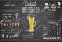 54+ Drink Menu Templates Free Psd, Word Design Ideas with Cocktail Menu Template Word Free