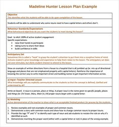 Amazing Madeline Hunter Lesson Plan Blank Template