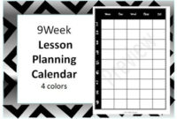 Awesome Blank Activity Calendar Template
