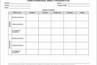 Awesome Blank Preschool Lesson Plan Template