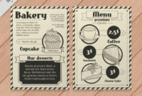 Bakery Menu Template In Vintage Style | Free Vector throughout Free Bakery Menu Templates Download