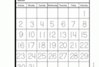 Best Blank Activity Calendar Template