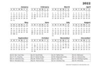 Best Month At A Glance Blank Calendar Template