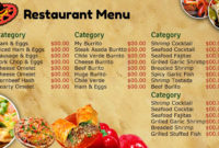 Best S Of Mexican Restaurant Menu Template Blank pertaining to Free Printable Menu Template