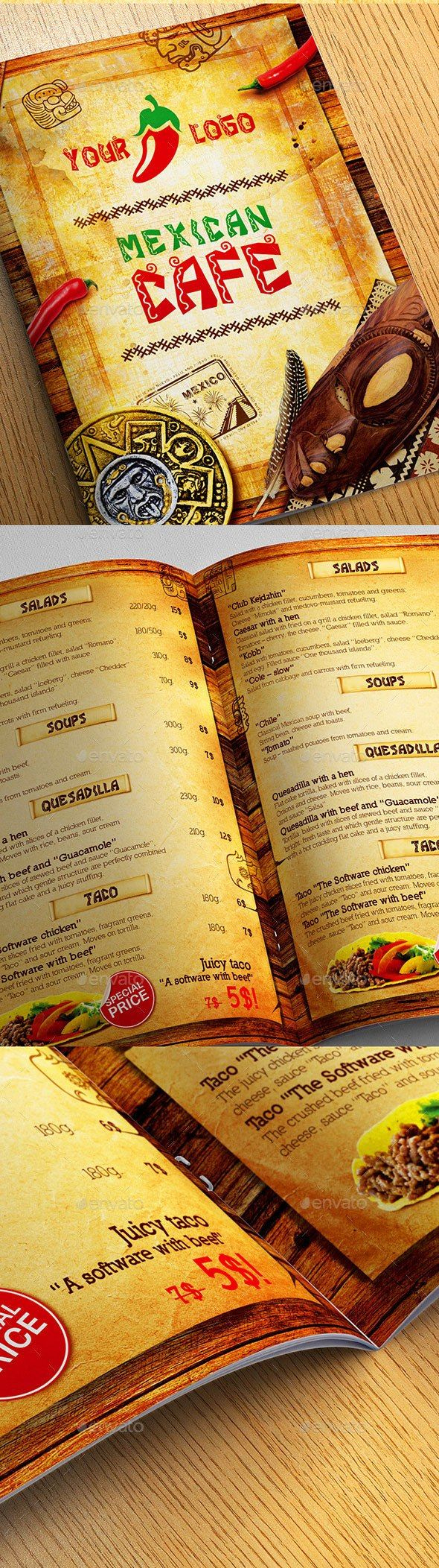 Best Selling Mexican Style Restaurant Menu Templates Within Mexican with regard to Mexican Menu Template Free Download