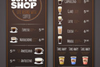 Coffee Shop Menu Vector Design Template. Cafe Shop Banner With Drink regarding Menu Board Design Templates Free
