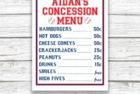 Concession Stand Menu Template - Best Professional Templates intended for Top Concession Stand Menu Template