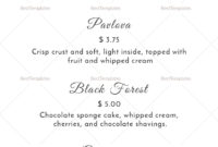 Dessert Menu Design Template In Psd, Word, Publisher, Illustrator, Indesign throughout Word Document Menu Template