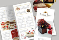 Desserts Menu Tri-Fold Brochure Free Template - Mockup Free Downloads regarding Fresh Product Menu Template