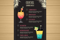 Download Flat Template Of Cocktails Menu For Free In 2021 | Cocktail regarding Free Cocktail Menu Template Word Free