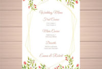 Download Watercolor Floral Wedding Menu Template For Free | Wedding with Wedding Menu Templates Free Download