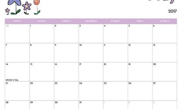 Fantastic Blank Calendar Template For Kids