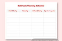 Fantastic Blank Cleaning Schedule Template