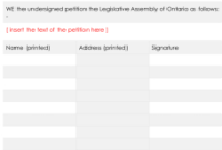 Fascinating Blank Petition Template