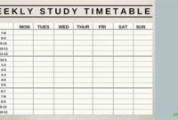 Fascinating Blank Revision Timetable Template