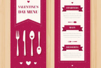 Flat Cutlery Valentine Menu Template | Free Vector with regard to Fascinating Valentine Menu Templates Free