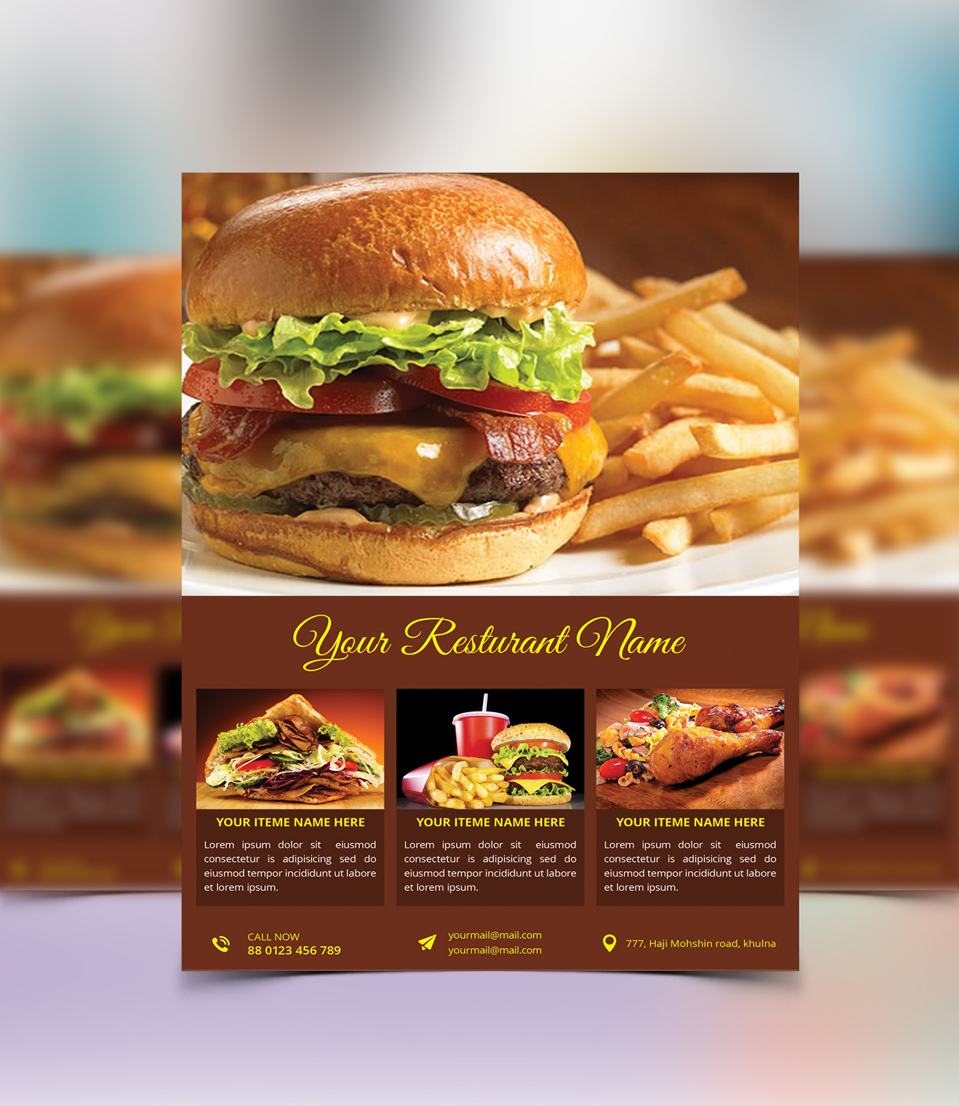Food Flyer And Menu Template On Behance pertaining to Top Fast Food Menu Design Templates