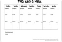 Free Printable Weekly Meal Planner | Weekly Meal Planner Template, Meal pertaining to 7 Day Menu Planner Template