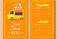 Free Vector | Burger Food Truck Menu Template inside Food Truck Menu Template