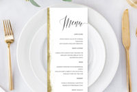 Gold Glitter Menu Editable Template Glitter Wedding Dinner | Etsy with regard to Design Your Own Menu Template