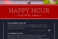 Happy Hour Cocktail Menu Portrait Digital Display Video | Cocktail Menu inside Fantastic Happy Hour Menu Template