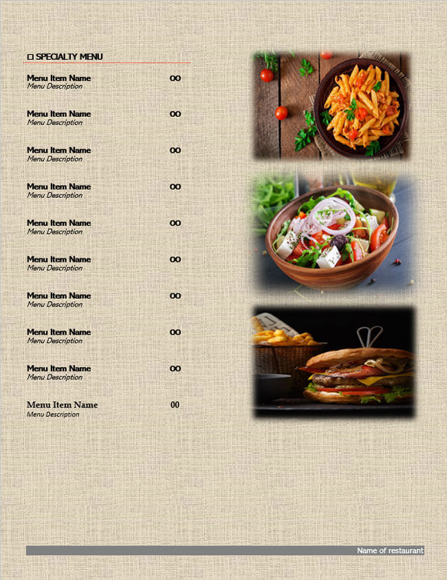 How To Layout Restaurant Menu (Free Templates) Word | Psd within Amazing Free Restaurant Menu Templates For Word