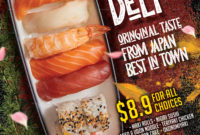Japanese Sushi Sashimi Restaurant Menu Flyer - Set Of 3 Templates for Awesome Asian Restaurant Menu Template