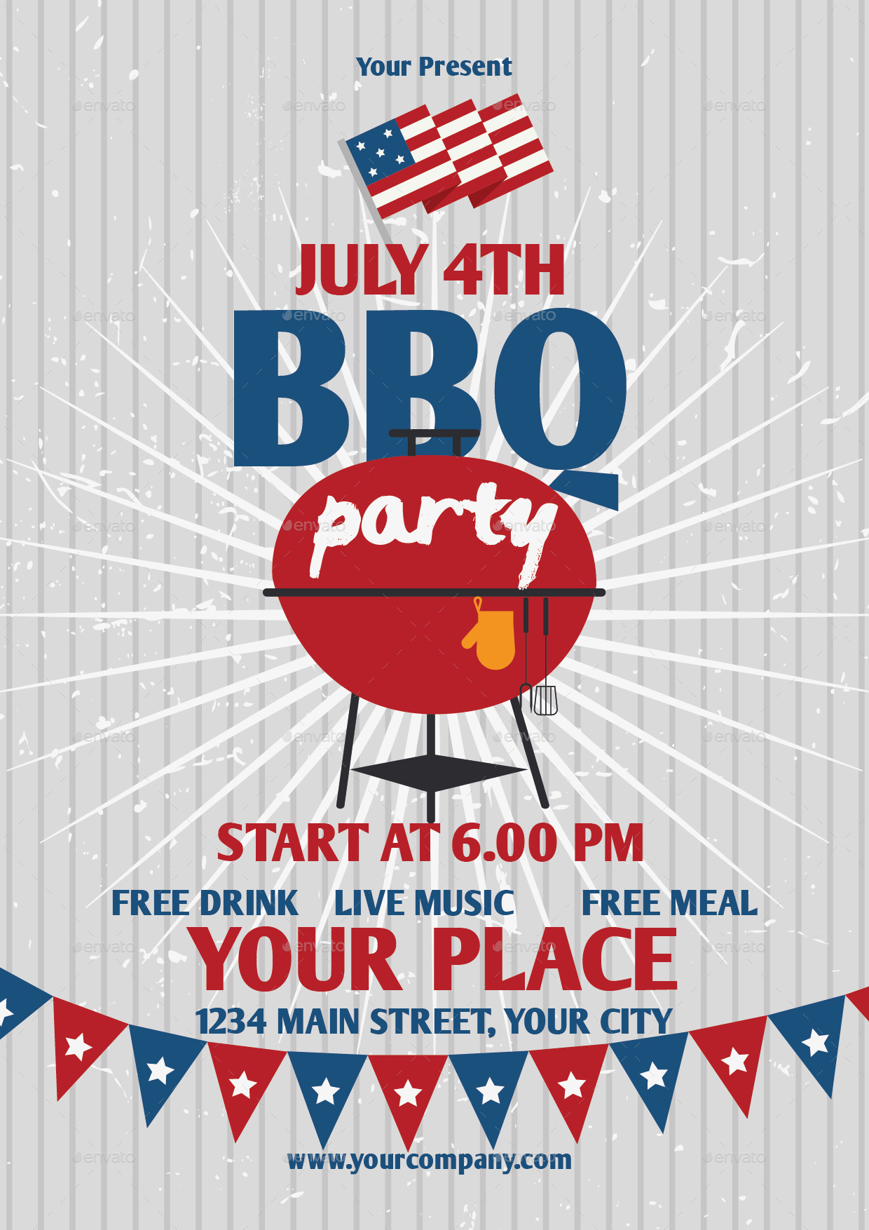 July 4Th Bbq Party Flyer Templatelyllopop | Graphicriver for Awesome 4Th Of July Menu Template