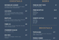Minimal Cocktail Menu Template | Cocktail Menu, Menu Template, Menu inside Cocktail Menu Template Word Free