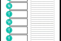 Monthly Printable Blank Menus To Print – Template Calendar Design regarding Menu Schedule Template