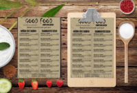 New Good Food A4 Size Menu Psd Template - 99Effects for Fascinating Menu Template For Pages