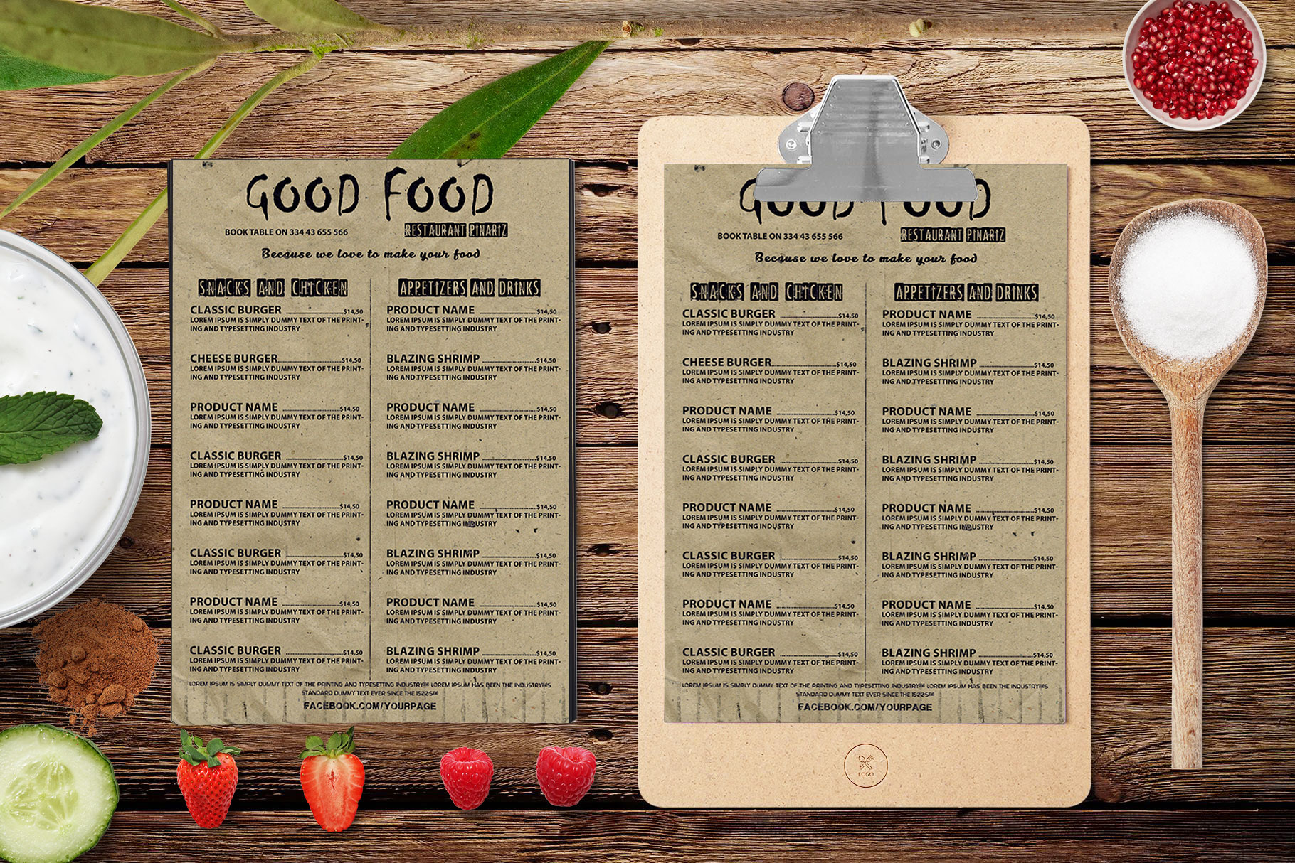 New Good Food A4 Size Menu Psd Template - 99Effects for Fascinating Menu Template For Pages