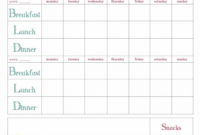 Plan Templates Monthly Meal Planning Template Within Breakfast Lunch regarding Menu Chart Template