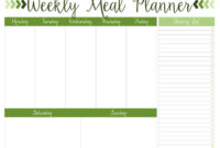 Printable Weekly Meal Planners – Free | Live Craft Eat within 7 Day Menu Planner Template