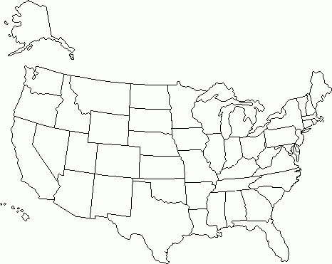 Professional United States Map Template Blank