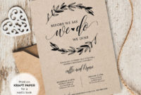 Rustic Wedding Rehearsal Invitation, Instant Download, Printable with Rehearsal Dinner Menu Template